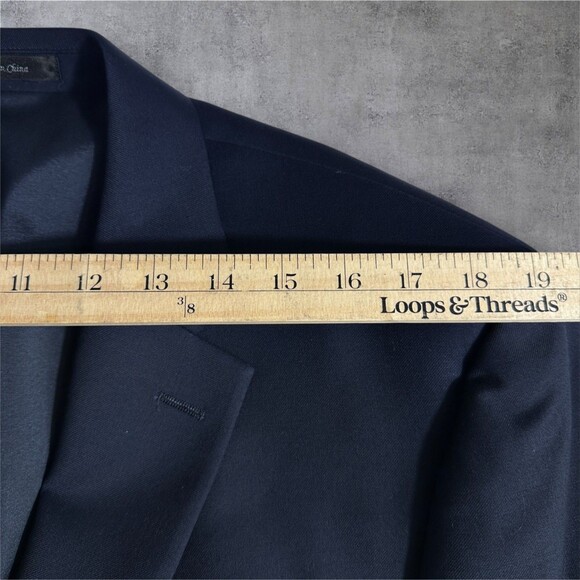 RALPH LAUREN Mens Navy Blazer 44L Wool Sport Coat Two Button Jacket Suits - Picture 10 of 15